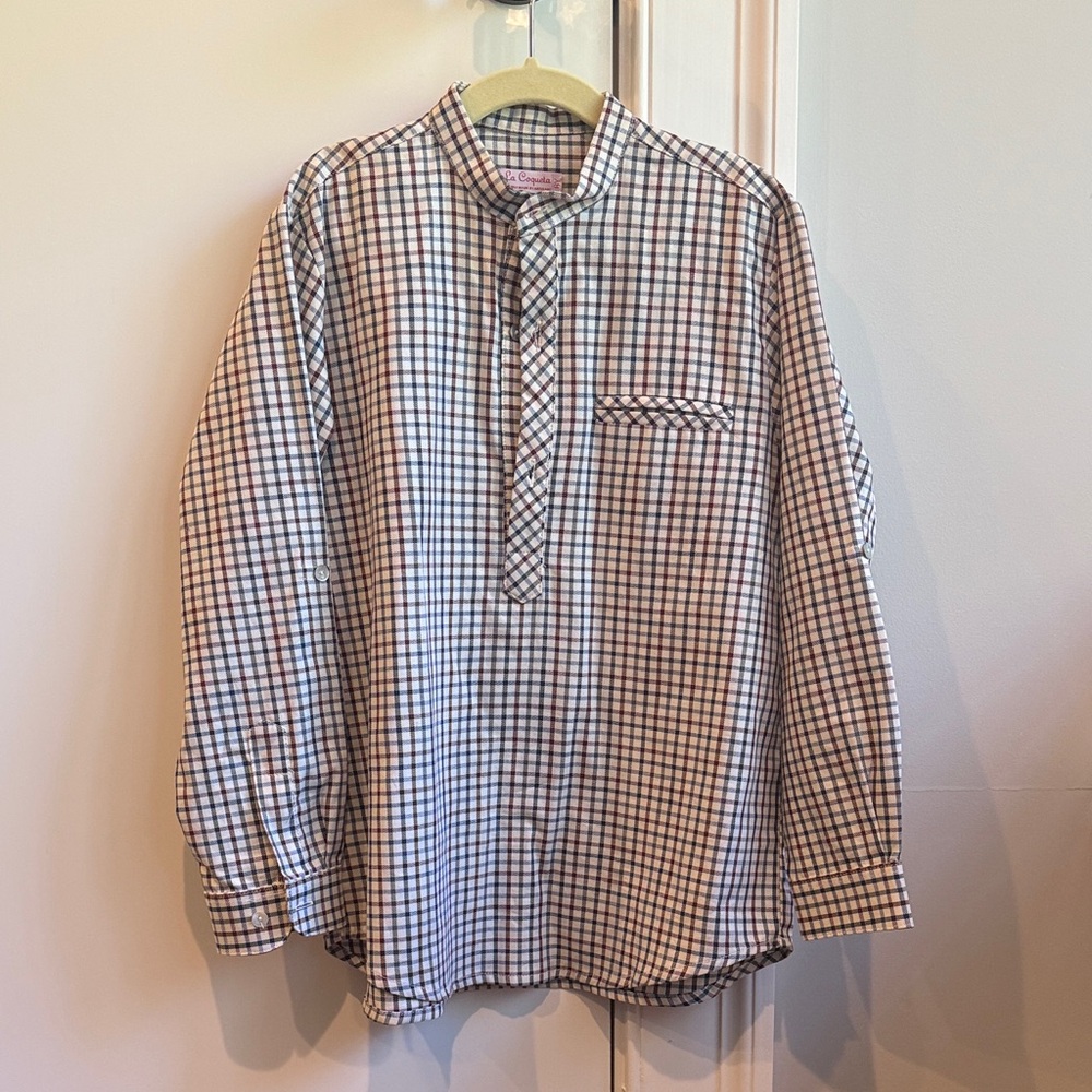 Burgundy Check Mateo Long Sleeve Boy Shirt